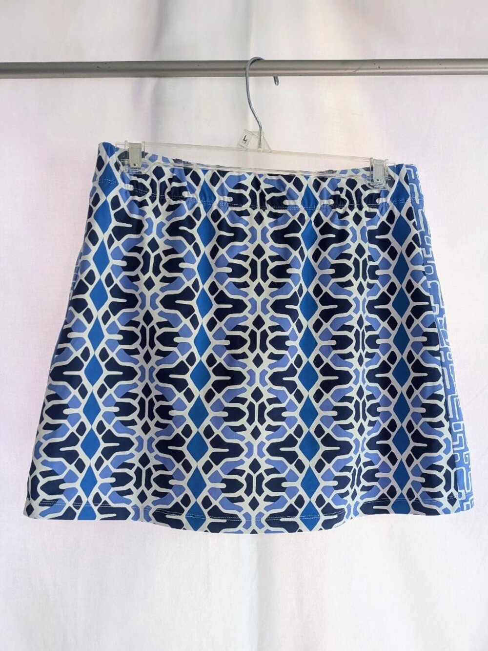 J. McLaughlin Geometric Print Skort - Blue & White - Size Small